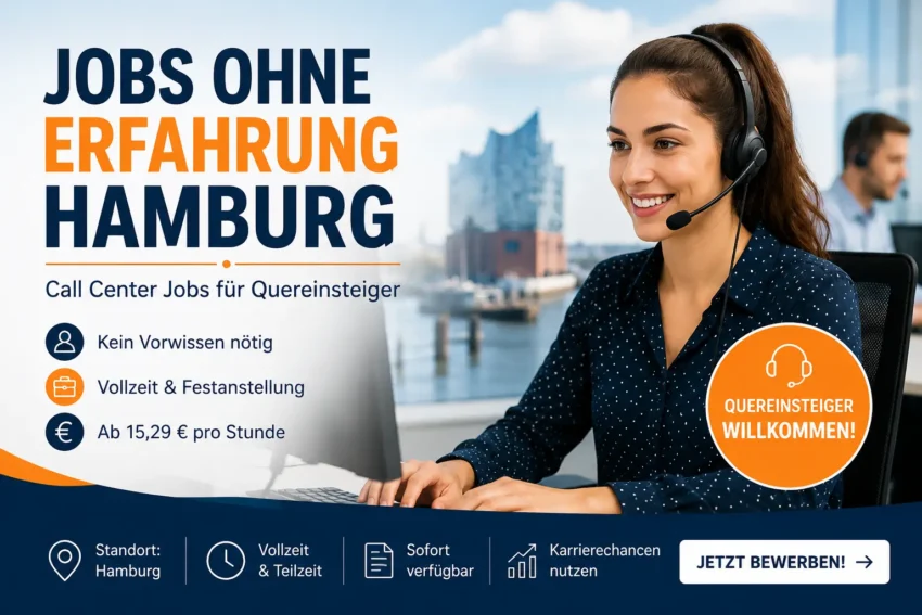 Call Center Agent Quereinsteiger job in Hamburg for people looking for jobs without experience