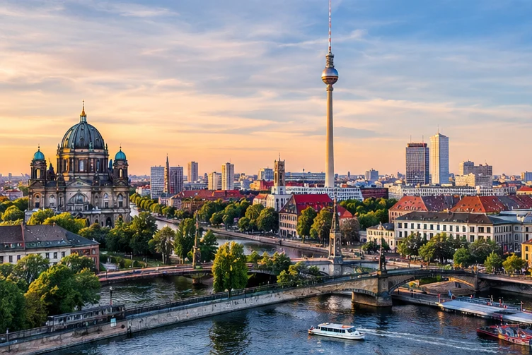 Berlin Germany skyline representing IT support jobs in Germany