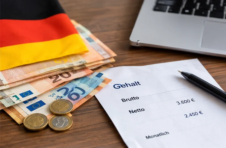 IT support salary in Germany with euros and German employment documents